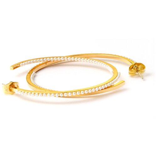 Серьги конго XUPING JEWELRY, размер/диаметр 50 мм, золотой бижутерия серьги кольца длинные под золото с жемчугом xuping