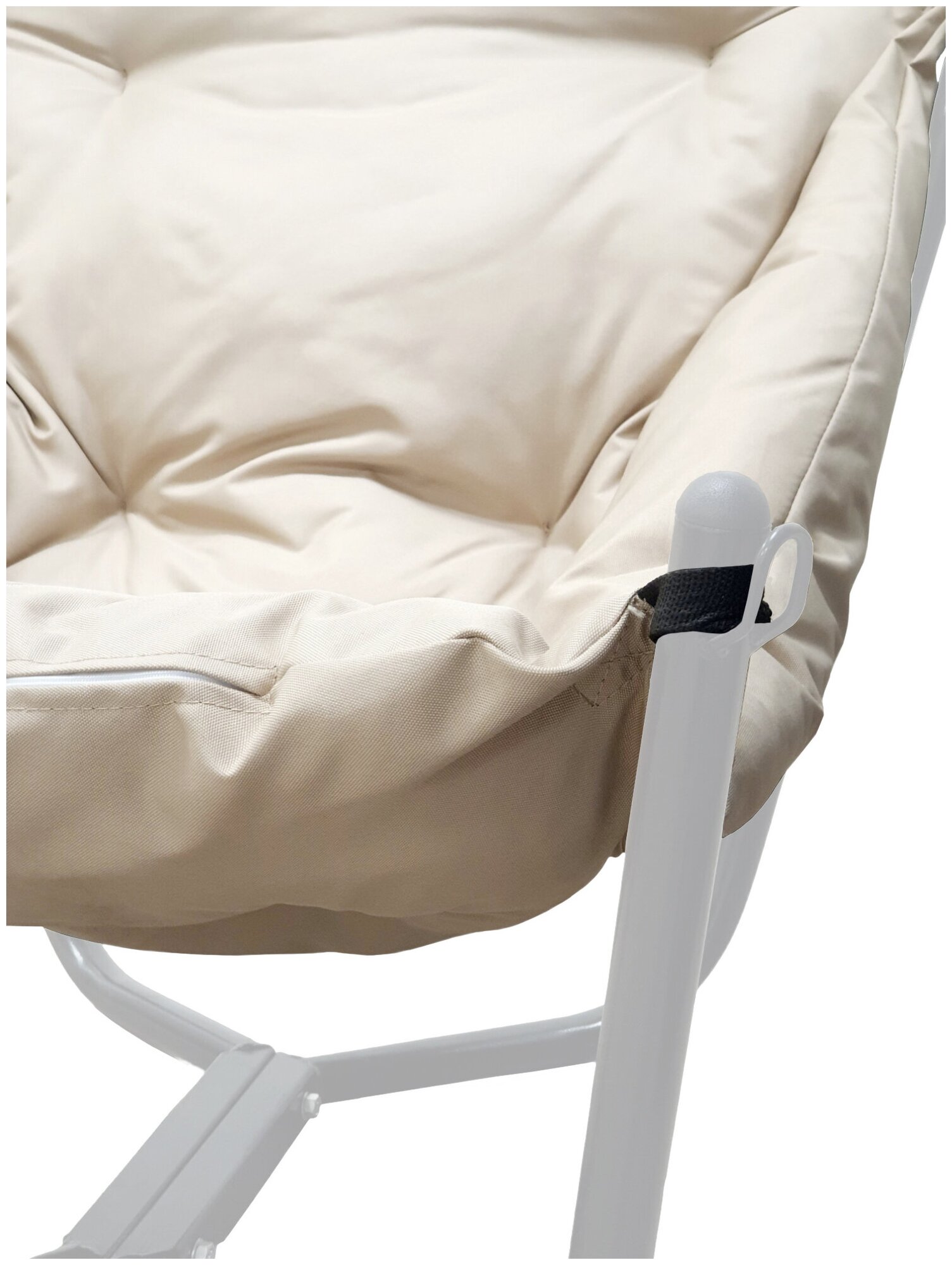 Кресло белое M-Group Чил 12360101, бежевая подушка - фотография № 4