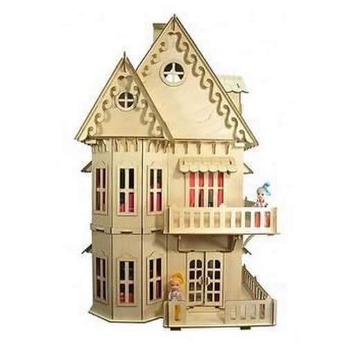 Конструктор из дерева сборный кукольный домик Чудо-дом 70 см дом пряничный кукольный домик из дерева