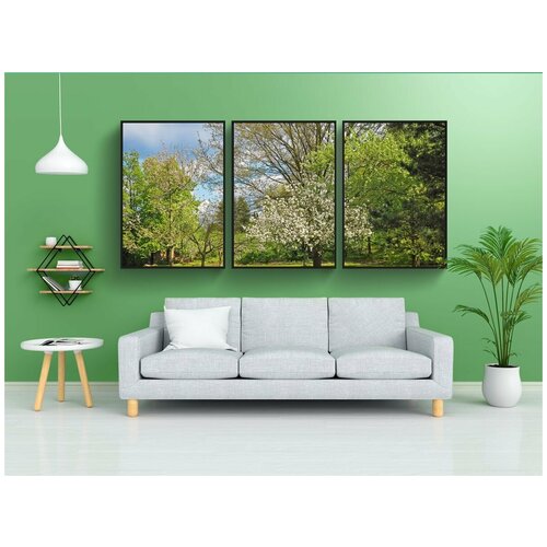 фото Набор модулных постеров для интерьера "пейзаж, поле, природа" 60x90 см. в тубусе, без рамки lotsprints