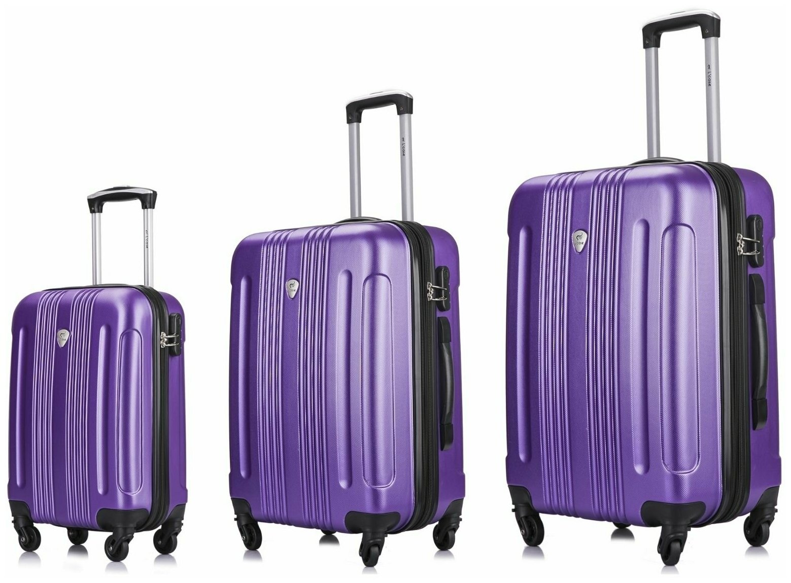 L'case комплект ударопрочных легких чемоданов Bangkok BCP-12B 2023 фиолетовый 3 шт.