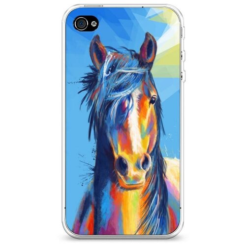 фото Силиконовый чехол "лошадь арт 3" на apple iphone 4/4s / айфон 4/4s case place