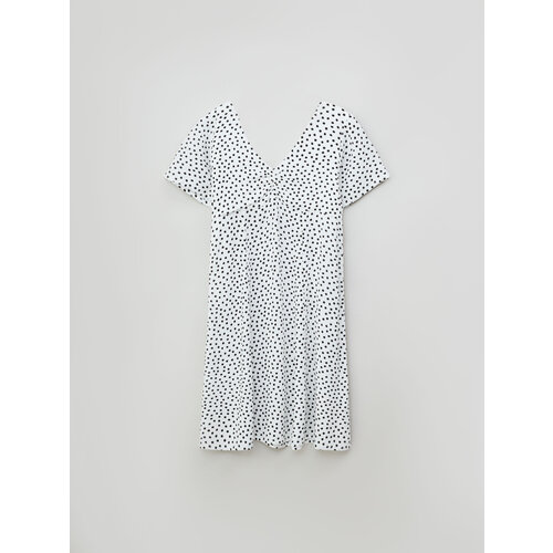 фото Платье sela, размер 152, белый, черный
