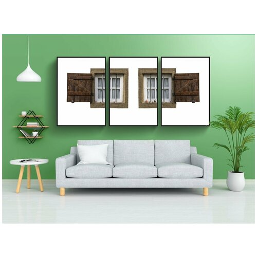 фото Набор модулных постеров для интерьера "окно, ставня, ставни" 60x90 см. в тубусе, без рамки lotsprints