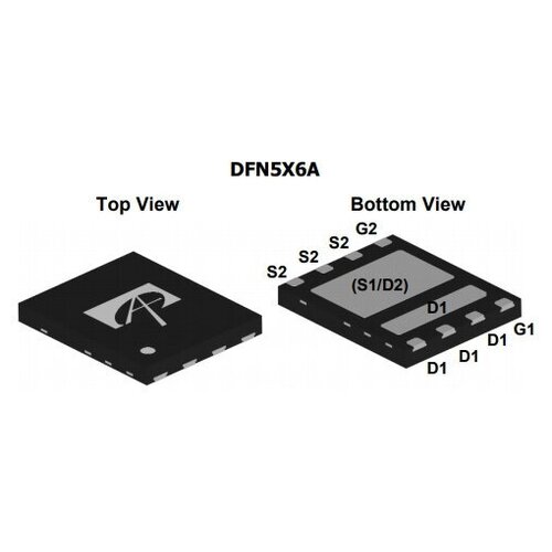 Микросхема AON6920 Dual N-Channel MOSFET 30V 60A DFN5X6A
