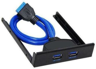 Планка USB3.0 Orient C090 на фронтальную панель в 3.5 отсек вывод 2-х портов usb3.0 с материнской платы