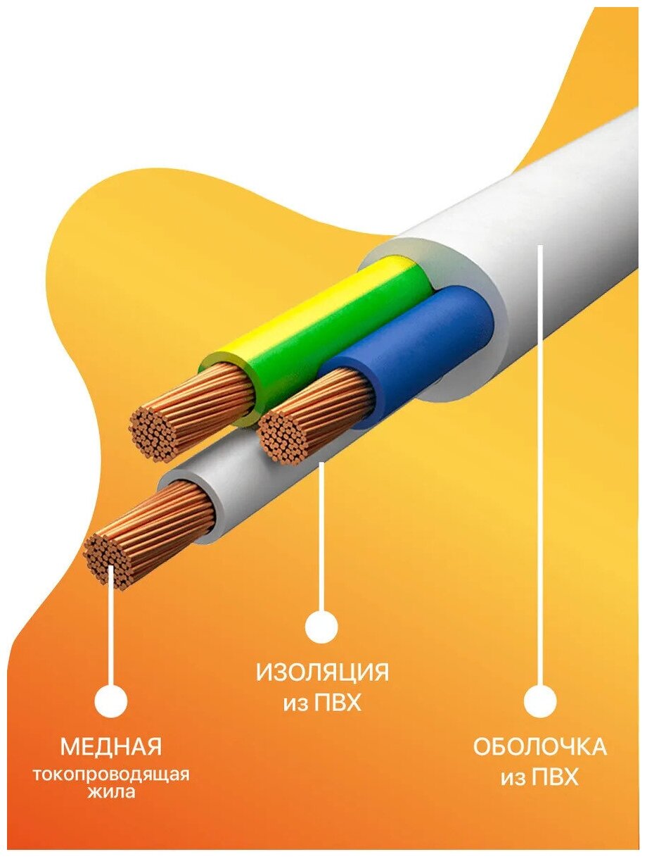 Кабель ПВС 3х2,5 ГОСТ (Бухта 10м) - фотография № 2