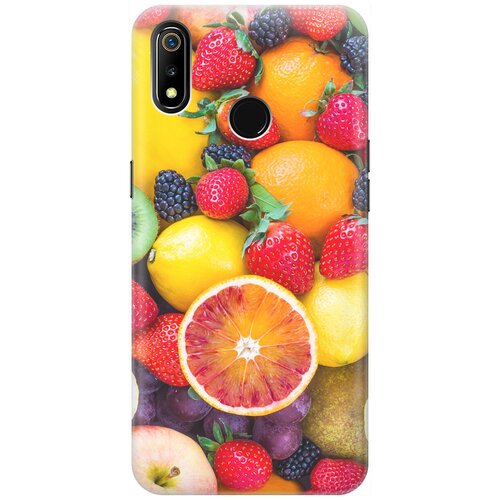 фото Re:pa накладка transparent для realme 3 с принтом "сочные фрукты"