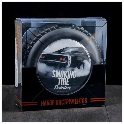 фото Набор инструментов в колесе "smoking tire", 24 предмета yandex market