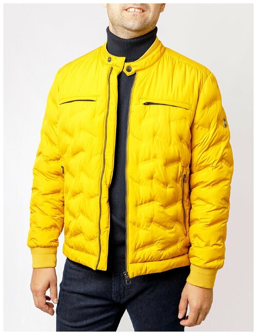 Куртка Pierre Cardin, мужская, демисезон/зима, силуэт прямой, карманы, размер 52, желтый