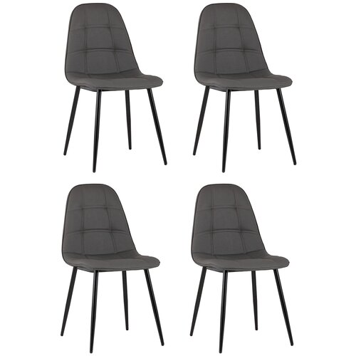 фото Стул для кухни тейлор экокожа тёмно-серый(комплект 4 шт) stool group
