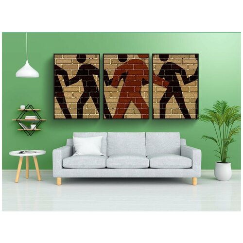 фото Набор модулных постеров для интерьера "силуэты, против, нонконформистского" 60x90 см. в тубусе, без рамки lotsprints