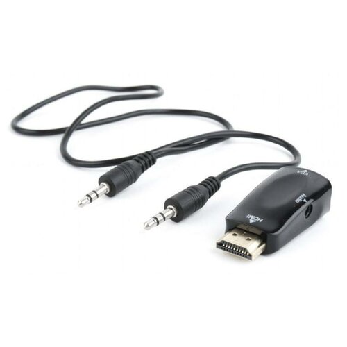 Переходник HDMI VGA Bion BXP-A-HDMI-VGA-02 круглый черный переходник адаптер bion bxp a dvi vga