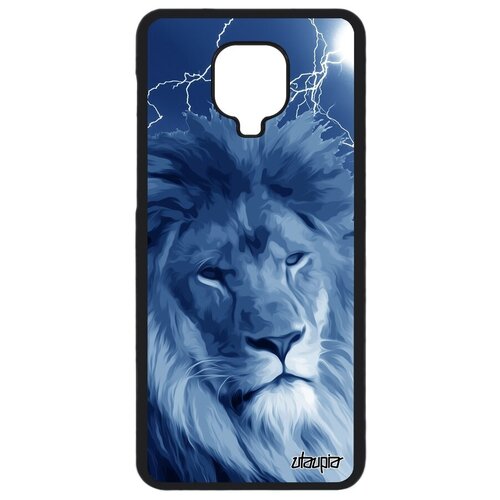фото Защитный чехол на телефон // xiaomi redmi note 9s // "лев" дизайн саванна, utaupia, голубой