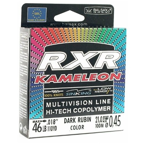 rxr kameleon 30m0 14mm Леска Balsax RXR Kamelion Box 100м 0,45 (21,0кг)