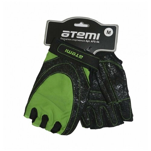 Перчатки для фитнеса Atemi, черно-зеленые, AFG06GN (L)