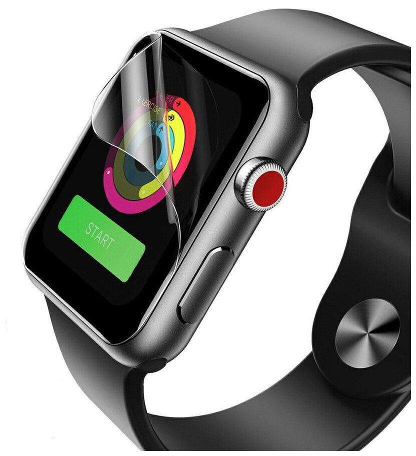 Пленка защитная гидрогелевая Krutoff для смарт-часов Apple Watch SE 44mm (комплект из 2шт) (матовая)