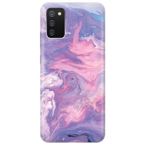 Ультратонкий силиконовый чехол-накладка для Samsung Galaxy A02s с принтом Purple Marble ультратонкий силиконовый чехол накладка clearview для samsung galaxy a31 с принтом purple marble