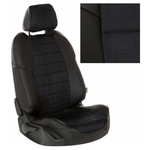 фото Чехлы на сиденья ford explorer 5 2010-2020 экокожа, алькантара черный автопилот fo-ek-e5-chch-a