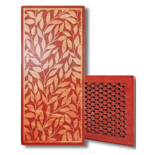 фото Доска садху с динамическими гвоздями, листья - 4 шаг 10мм красная goodwood