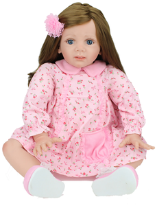 Фото Reborn Kaydora Виниловая кукла Реборн (Reborn Dolls) - Девочка в рубашке с цветами (61 см)