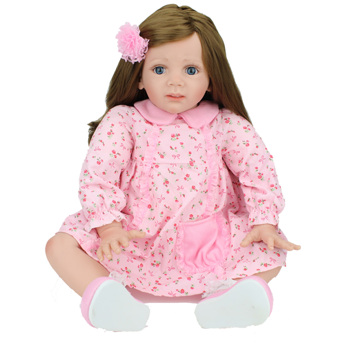 фото Reborn kaydora виниловая кукла реборн (reborn dolls) - девочка в рубашке с цветами (61 см)