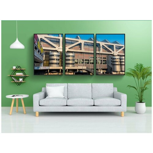 фото Набор модулных постеров для интерьера "архитектура, строительство, металлический" 60x90 см. в тубусе, без рамки lotsprints