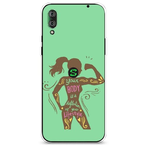 фото Силиконовый чехол "силуэт спортивной девушки" на xiaomi black shark 2 pro / сяоми блэк шарк 2 про case place