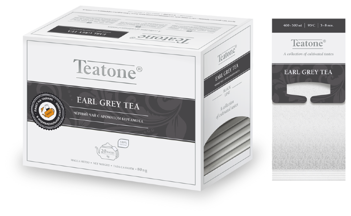Чёрный чай c бергамотом (Эрл Грей) Teatone 20 пакетиков на чайник