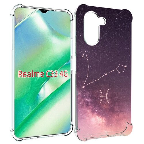 Чехол MyPads знак зодиака рыбы 5 для Realme C33 4G задняя-панель-накладка-бампер