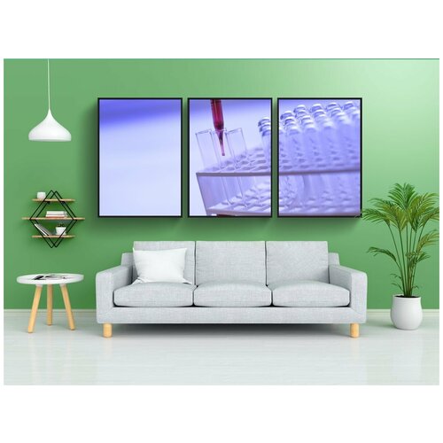 фото Набор модулных постеров для интерьера "наука, биология, пробирка" 60x90 см. в тубусе, без рамки lotsprints