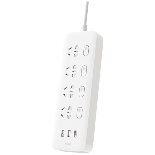 Сетевой фильтр Xiaomi Mi Power Strip 4 MJSWSKCXB-01QM NRB4023CN, 4 розетки, с/з, 10А / 2500 Вт