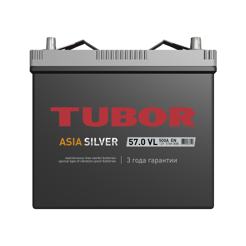 фото Аккумулятор tubor asia silver 57 а.ч 450 а (обратная полярность) titan