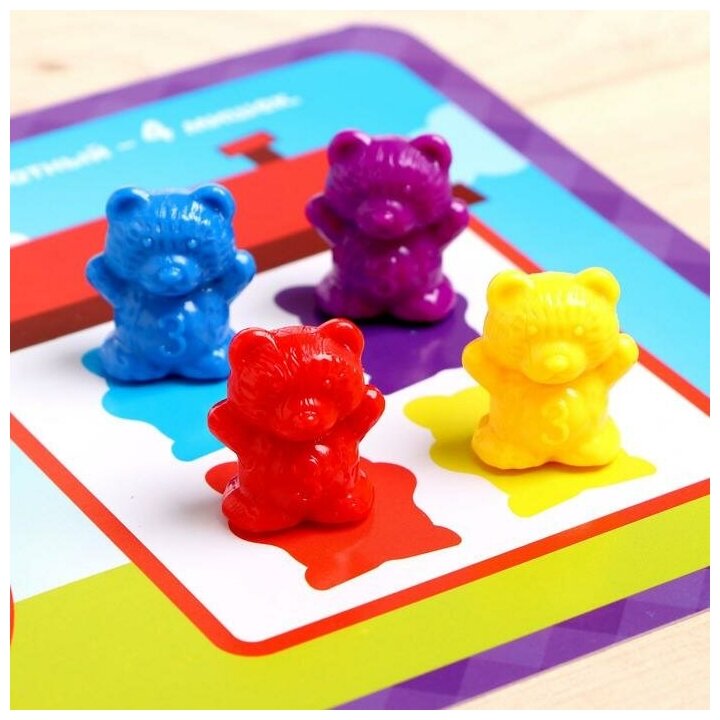 Развивающий набор "Умные мишки", счет, цвета, 25 мишек, 10 заданий, для детей