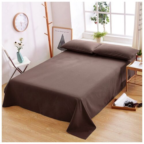 Простыня из сатина-люкс RMS-017 коричневый Elin (коричневый), Простыня 230x250
