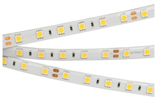 Светодиодная лента RTW 2-5000SE 24V Cool 2x (5060, 300 LED, LUX) (Arlight, 14.4 Вт/м, IP65)