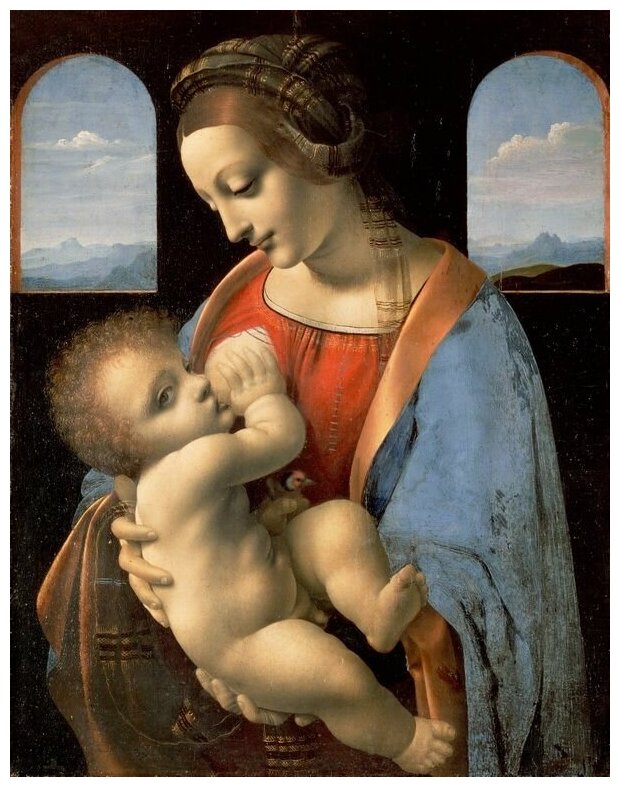 Репродукция на холсте Мадонна Литта (Madonna and Child) Леонардо да Винчи 40см. x 51см.