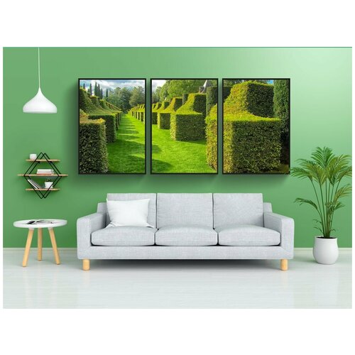 фото Набор модулных постеров для интерьера "сады поместья eyrignac, дордонь, франция" 60x90 см. в тубусе, без рамки lotsprints