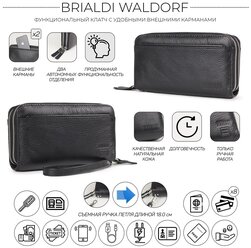 Мужской клатч с двумя отделениями BRIALDI Waldorf (Уолдорф) relief black