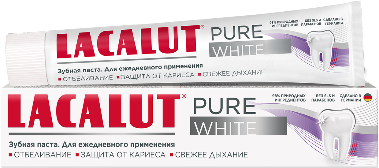 Зубная паста Lacalut Pure White с экстрактом папайи, 75 мл - фото №1