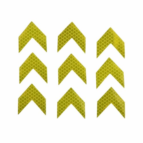 Наклейка на авто светоотражающая 454 см Стрелка салатовый набор 10 шт 218₽