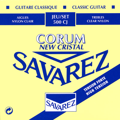 Savarez 500CJ NEW CRISTAL CORUM Струны для классической гитары сильного натяжения. струны для классической гитары savarez new cristal corum 500 crj mixed 6 шт