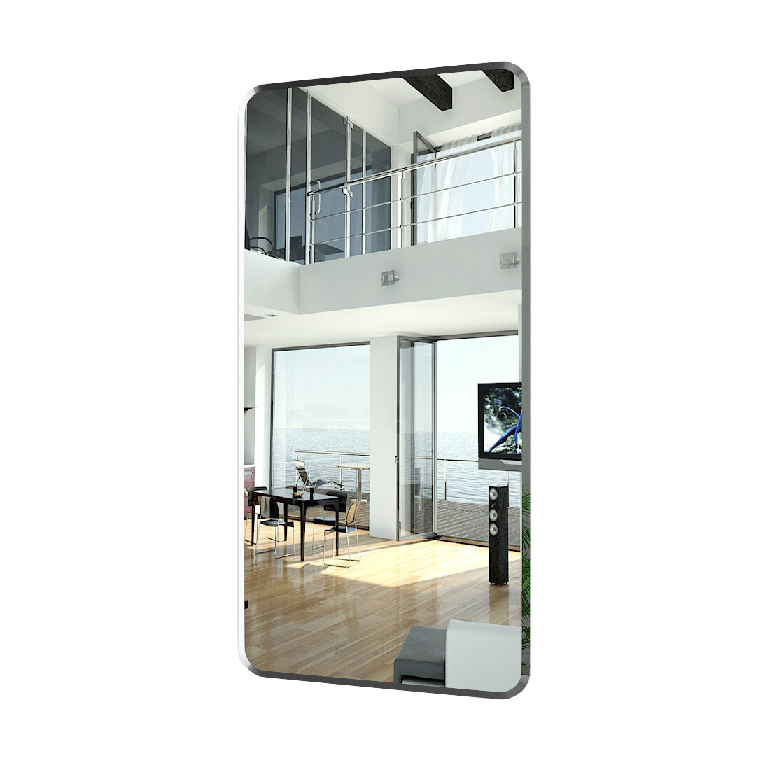 фото Зеркало 037Ф, ШхВ 60х120 см, зеркало с полным фацетом, толщина зеркала 4 мм, горизонтальное или вертикальное крепление