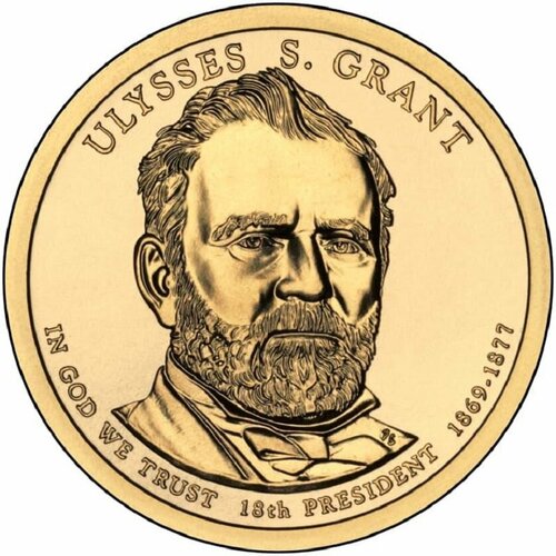 (18d) Монета США 2011 год 1 доллар Улисс Симпсон Грант 2011 год Латунь UNC