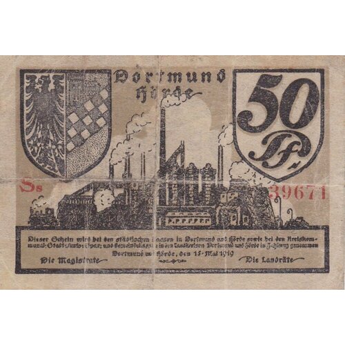 Германия (Германская Империя) Дортмунд 50 пфеннигов 1919 г. (2)