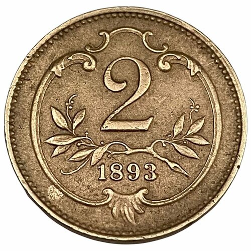 Австрия 2 геллера 1893 г. венгрия 1 крона 1893 г kb 2