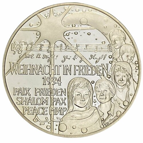 Австрия 10 экю 1994 г. (Рождество в мире) клуб нумизмат монета 10 динерс андорры 1994 года серебро одимпийские игры
