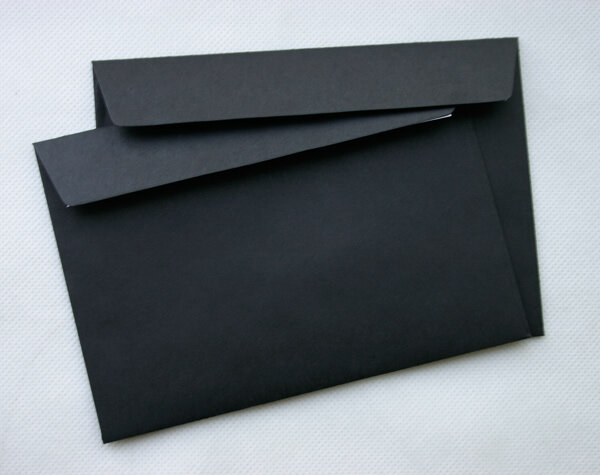 Конверт из цветной бумаги С6 (114*162) черный - 100 шт.
