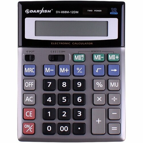 Darvish 27699 Калькулятор настольный, 12 pазр, Darvish, двойное питание, 200*150*33 мм, двойная память