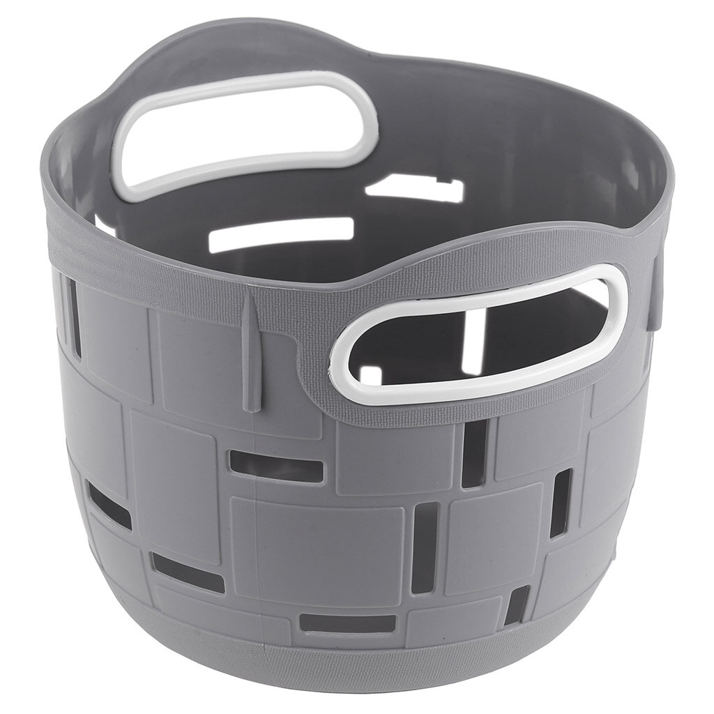фото "Домашняя мода" Корзина пластмассовая для хранения "Маэстро" д18см h15см, с ручками, серый (Китай)